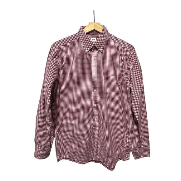 Uniqlo Men’s Button Down Shirt M Gingham Check Long Sleeve - Picture 15 of 15